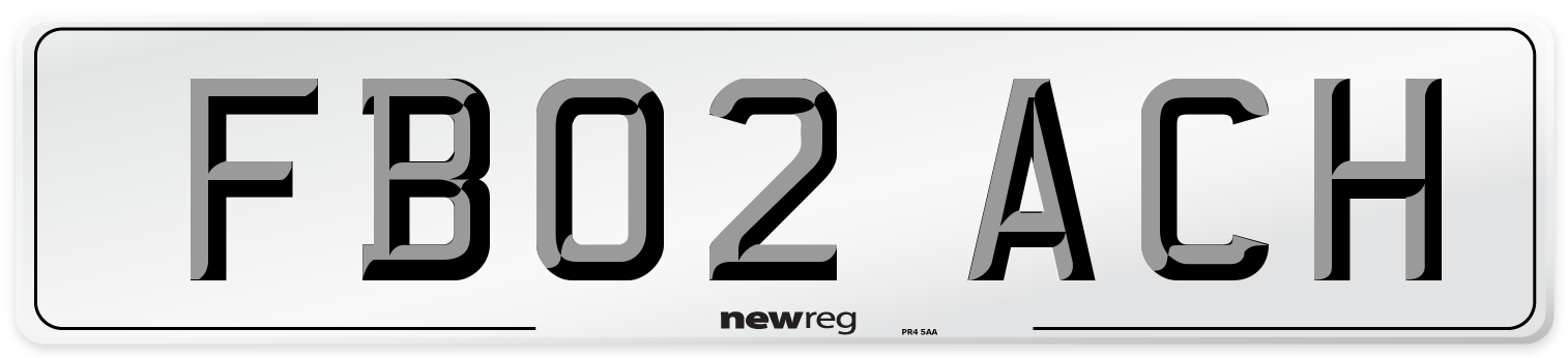 FB02 ACH Number Plate from New Reg